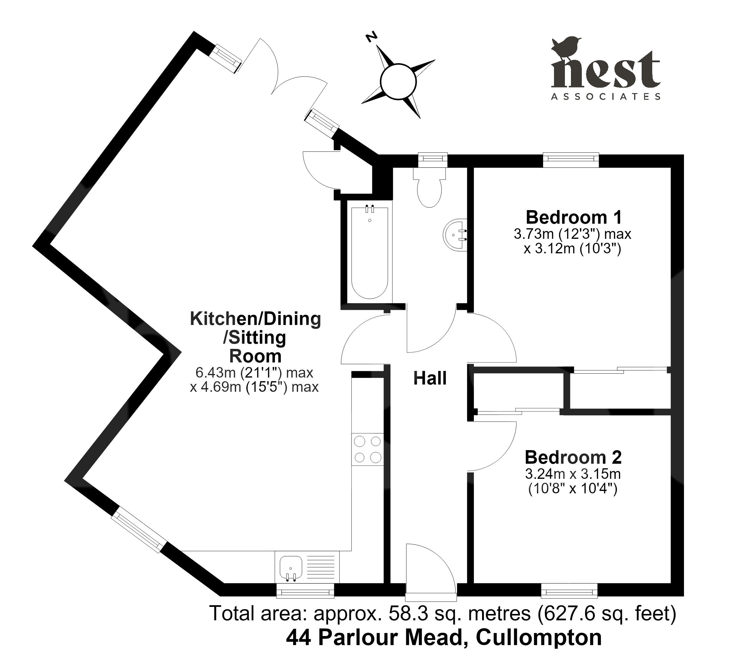 Parlour Mead, Cullompton, Devon, EX15 1GP - Perfect for first time buyers floor plan